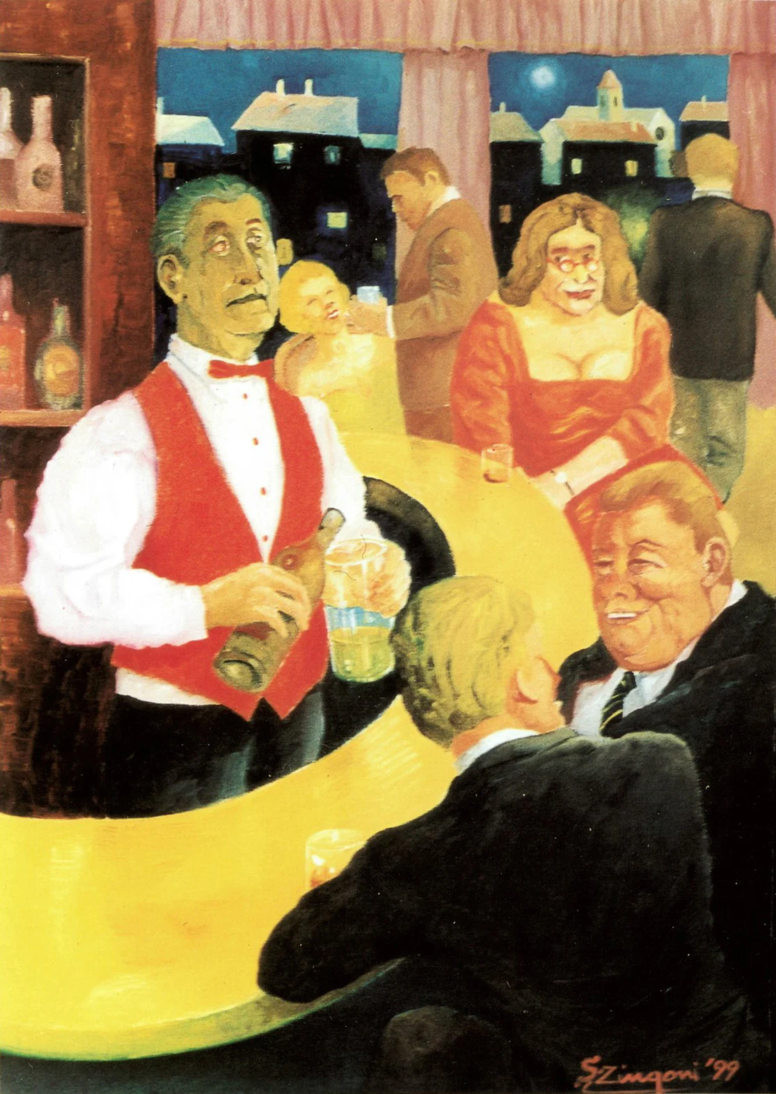 painting of a barman